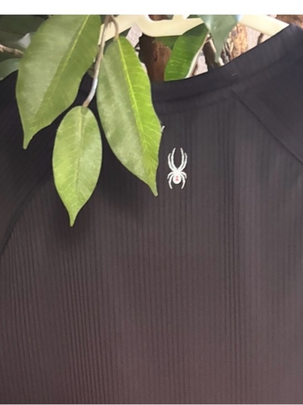 Spyder Black Ribbed Short-Sleeve Performance Tee